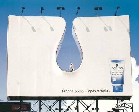 50 AMAZING Guerrilla Marketing Ideas! 22 Pond's Pore Cleaning Cream - Cosmetics advert example