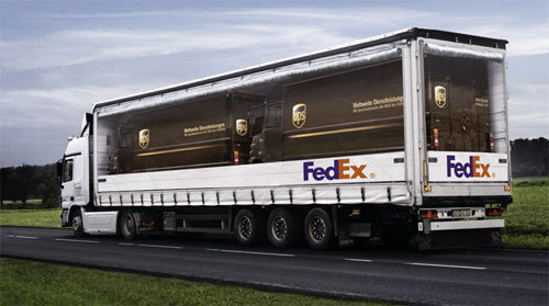50 AMAZING Guerrilla Marketing Ideas! 32 FedEx - Anti-UPS advertisement - did they really do that?