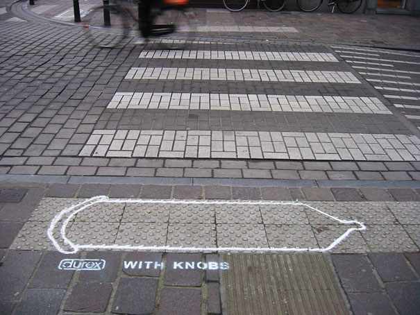 50 AMAZING Guerrilla Marketing Ideas! 39 Durex - Make use of your surroundings!