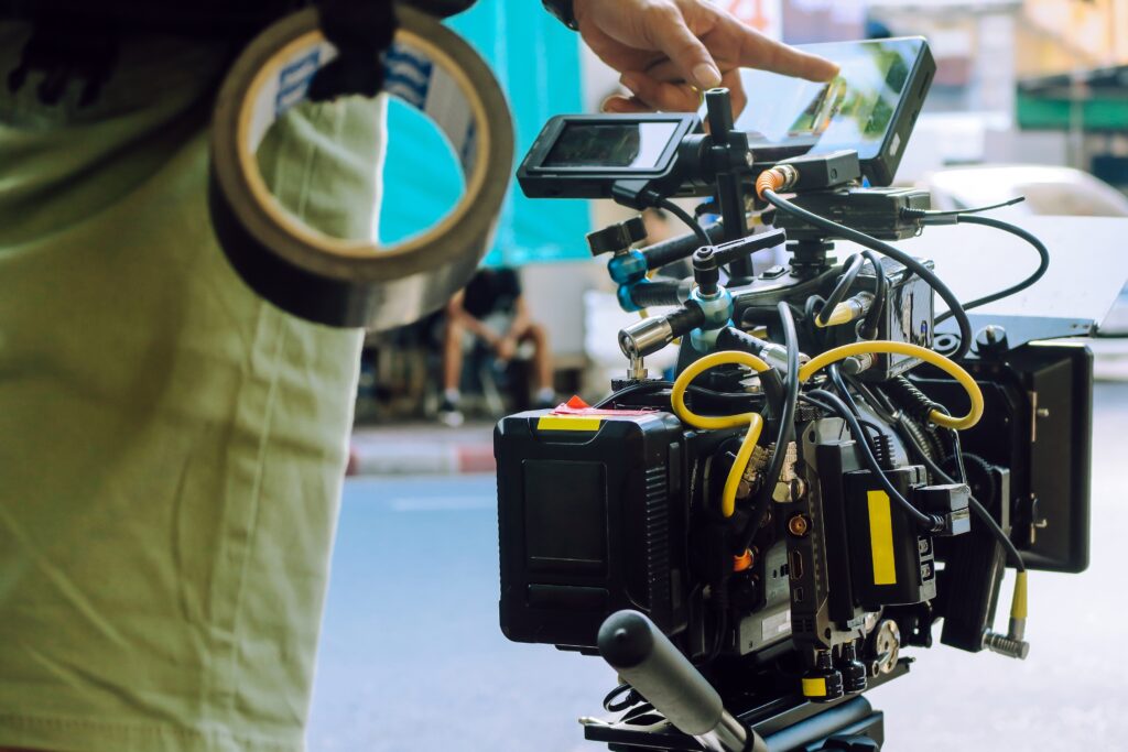 Camera on set of music video