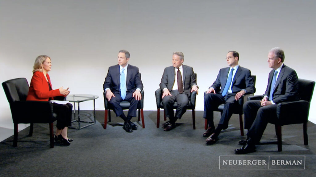 Still from a financial panel conversation in NJ