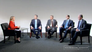 Still from a financial panel conversation in NJ