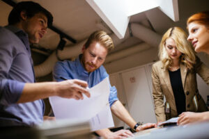 Financial team analyze the numbers