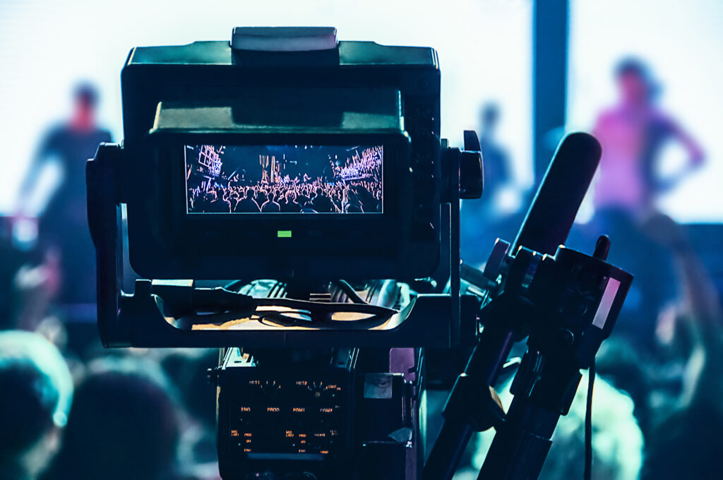 Professional video production company shoots concert on high end camera