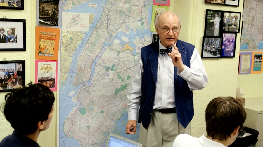Man teaches in NYC classroom
