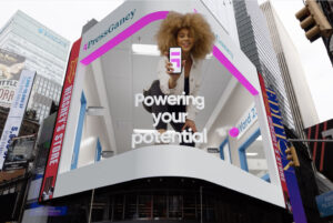 A 3D rendering of a 3D billboad in New York City, Times Square Clear Channel for Press Ganey