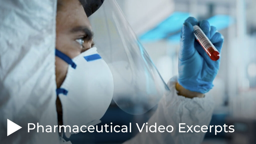 Pharmaceutical video Excerpt Thumbnail of Scientist shaking a contaminated virus