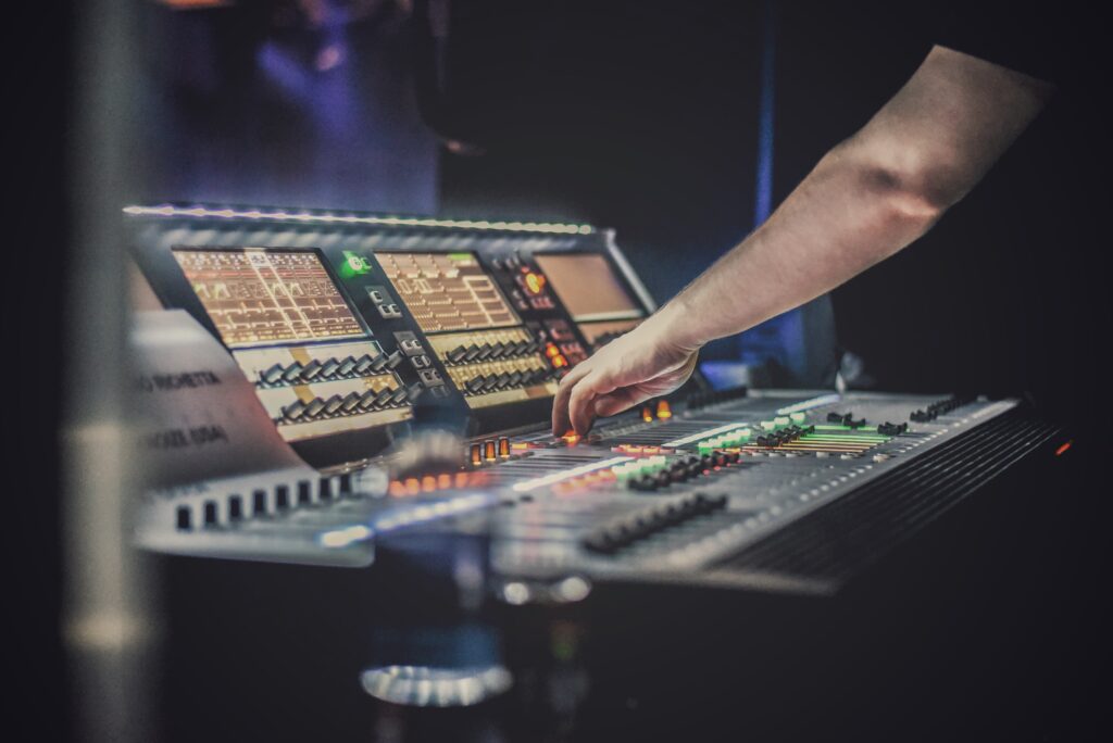 Sound engineer works on sound design for the 'picture locked' cut