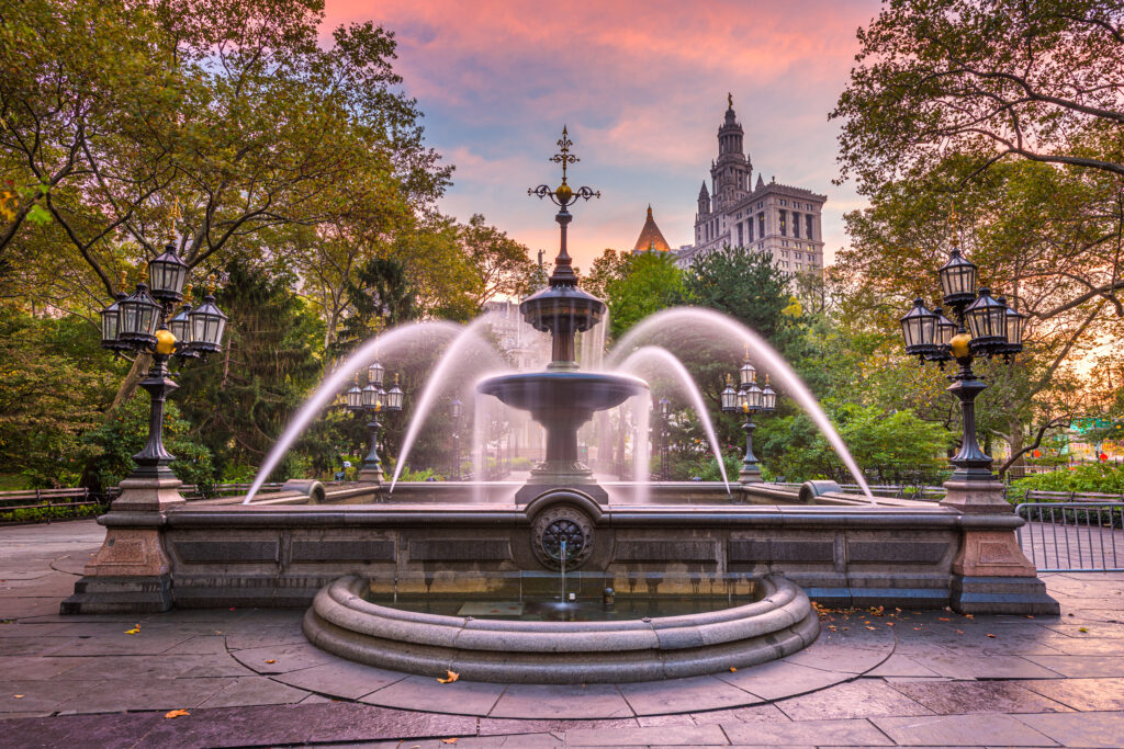 Location scouts find this amazing fountain near city hall in NYC