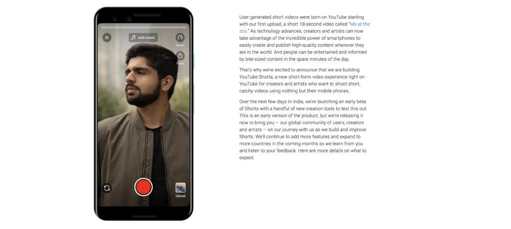 YouTube Shorts Announcement